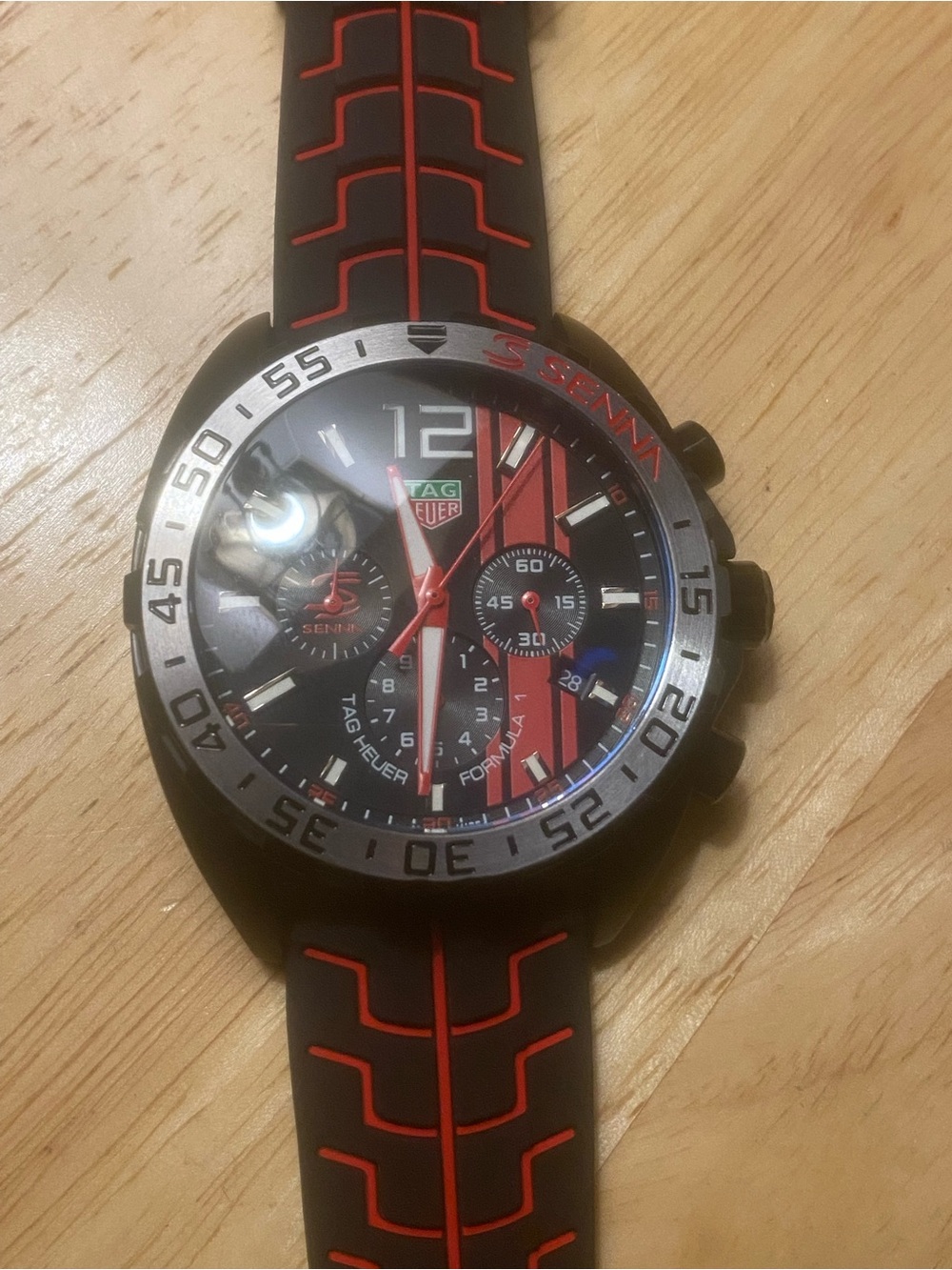Tag Heuer Black and Red Racing Chronograph Watch